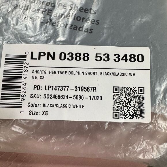 New Fabletics Heritage Dolphin Short Black/Classic White - Picture 4 of 5